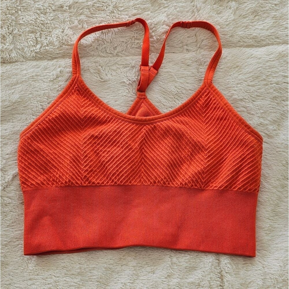 Women's Ribbed Orange Bralette Siza XS